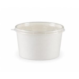 Paper bowl with PS lid